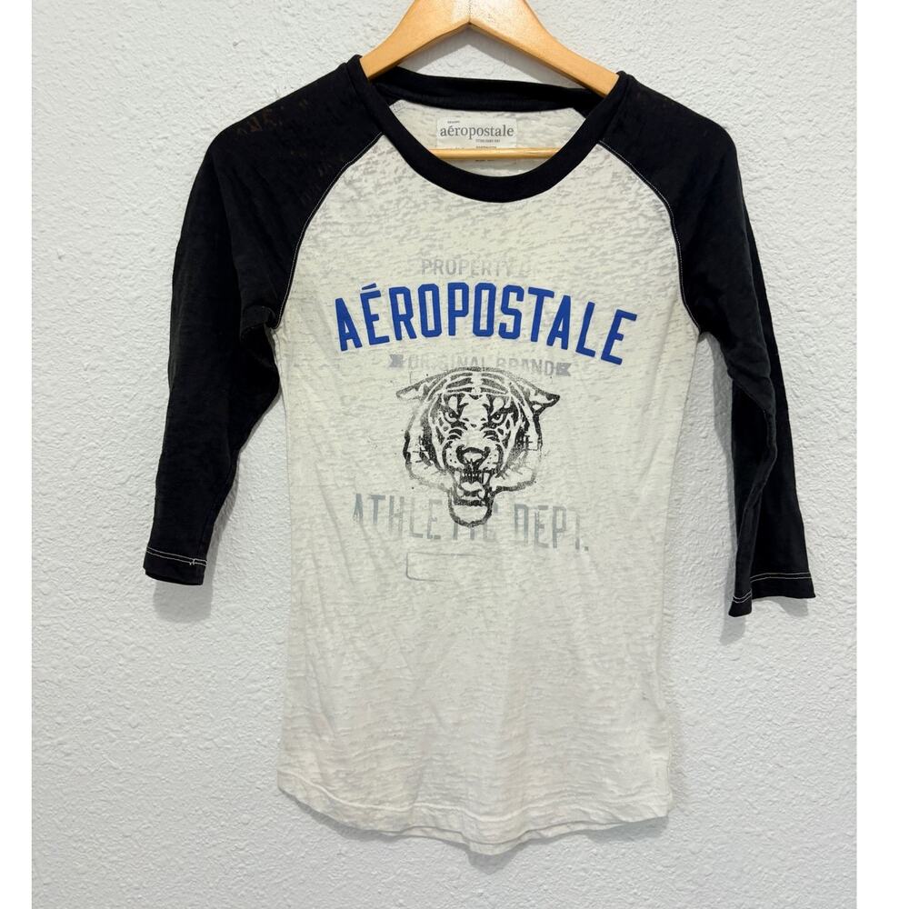 vintage y2k aeropostale baseball t-shirt burnout graphic t blokette mall